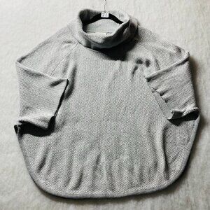 Loft Outlet Womens Gray Cowl Neck Preppy Modest Pullover Poncho Sweater Size M/L